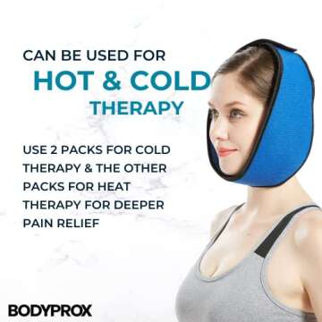 Bodyprox Face Ice Pack - Adjustable Hot and Cold Wrap for Pain Relief
