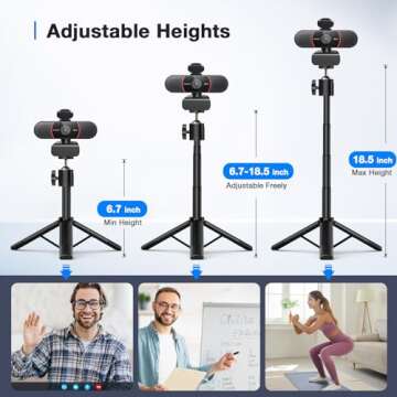 EMEET C960 4K Webcam with Adjustable Tripod - Perfect for Online Meetings