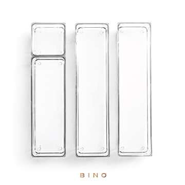 BINO 4-Piece Drawer Organizer Bin Set | THE MODULAR | Bathroom Drawer Organizer Trays | Vanity Drawer Organizers | Desk Drawer Organizer Bins | Makeup Drawer Organizer - Large