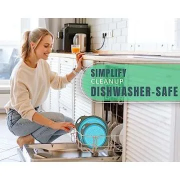 Ultimate Kitchen Strainers Set of 2 - Collapsible Silicone Colanders For Easy Storage by Comfify - Use with Pasta & Veggies or as a Fruit or Berry Bowl with Strainer - Irreplaceable for Campers - Blue