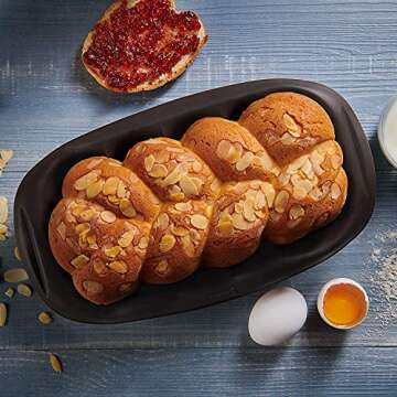 LURCH FlexiForm Yeast Plait/Cake Baking Mould for Baking | Made of 100% BPA-Free Premium Platinum Silicone 30 x 16 cm Brown