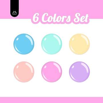 Beetles Gel Nail Polish Set 6 Colors Unicorn Collection Pastel Blue Yellow Pink Gel Polish Soak off ...