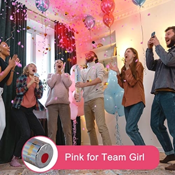 Gender Reveal Confetti Cannon Set with Poster 6 Pack