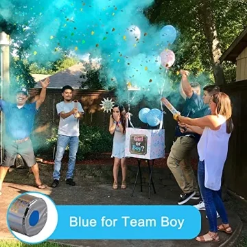 Gender Reveal Confetti Cannon Set with Poster 6 Pack
