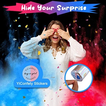 Gender Reveal Confetti Cannon Set with Poster 6 Pack