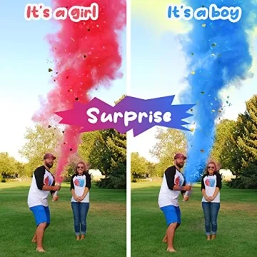 Gender Reveal Confetti Cannon Set with Poster 6 Pack