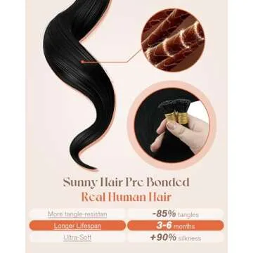 Sunny Hair 22" I Tip Human Hair Extensions for Volume