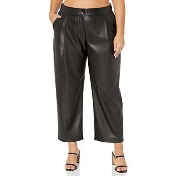 The Drop Women's Theor Vegan Leather Trouser, Black, XL