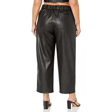 The Drop Women's Theor Vegan Leather Trouser, Black, XL
