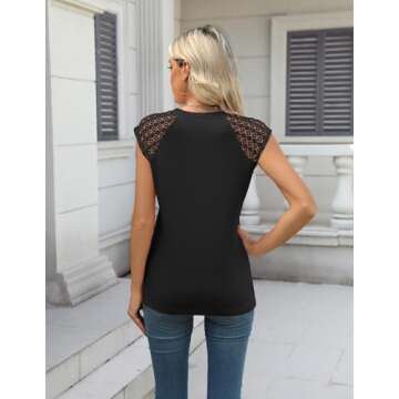 Zeagoo Women's Elegant Sleeveless Lace Cap Top