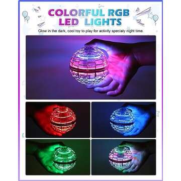 ATHLERIA UFO Flying Orb Ball with Lights,Galaxy Ball 2024,Mini Drone Toys for Age 6-8-13,Hover Boome...