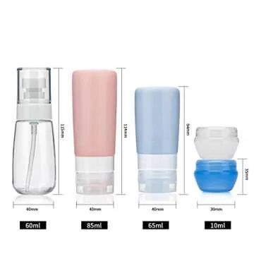 8 Pack BPA Free Silicone Travel Bottles With Tag,TSA Approved Containers,3oz Leak Proof Travel Accessories Toiletries,Travel Shampoo And Conditioner Bottles,Perfect for Business or Personal Travel