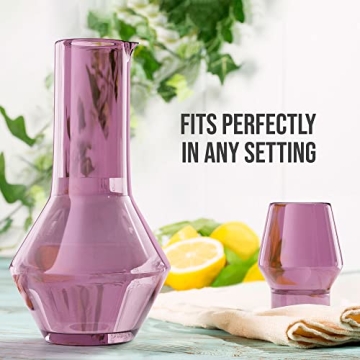 American Atelier Plum Carafe and Tumbler Set 43-Oz Pitcher