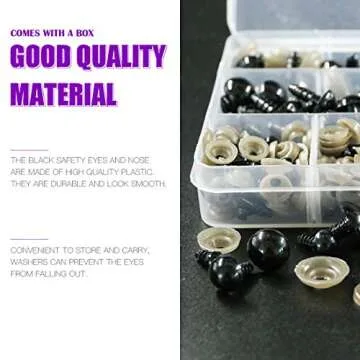 Swpeet 190Pcs Plastic Safety Eyes Set for Dolls & Plush Toys