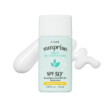 ETUDE Sunprise Mild Airy Finish Sun Milk SPF50+ | Non-Sticky Korean Sunscreen for All Skin Types