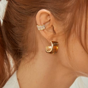 KissYan Vintage Resin Hoop Earrings for Women