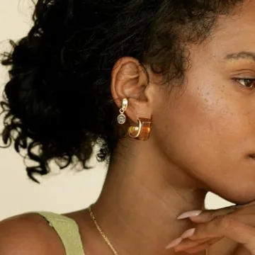 KissYan Vintage Resin Hoop Earrings for Women