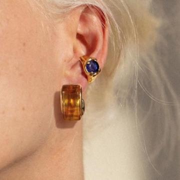 KissYan Vintage Resin Hoop Earrings for Women