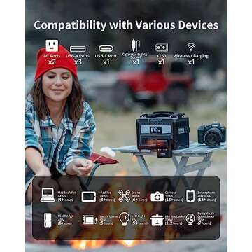 ENERNOVA ETA Portable Power Station 600W, 288Wh LiFePO4 Battery/Recharge from 0-80% in 50 Min., 2 Up to 600W AC Outlets, Solar Generator (Solar Panel Optional) for Outdoor Camping/RVs/Home Use