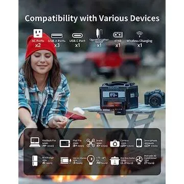 ENERNOVA ETA Portable Power Station 600W, 288Wh LiFePO4 Battery/Recharge from 0-80% in 50 Min., 2 Up to 600W AC Outlets, Solar Generator (Solar Panel Optional) for Outdoor Camping/RVs/Home Use