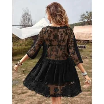 Stylish Eomenie Women's Lace Bathing Suit Cover Up