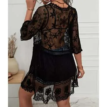 Stylish Eomenie Women's Lace Bathing Suit Cover Up