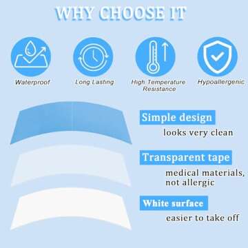 Kachanaa 48pcs Double Sided Ultra Hold Waterproof Lace Glue for Front Lace Wig,Bold Hold Lace Wig Tape in Hair Extension Remover can Replacement (Blue)