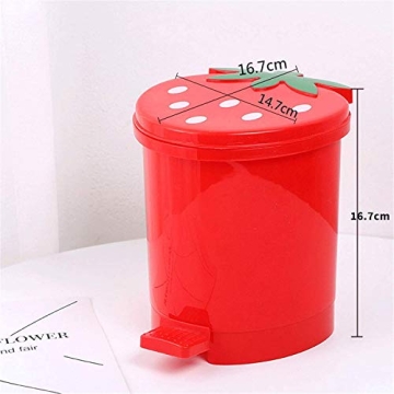 Cute Strawberry Trash Can for Desk and Bathroom Organization