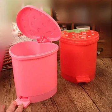 Cute Strawberry Trash Can for Desk and Bathroom Organization