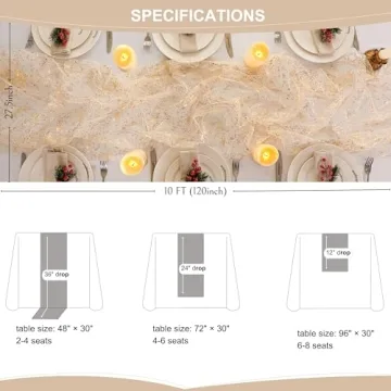 Snowkingdom 10 Ft Gold Table Runner for Events and Parties
