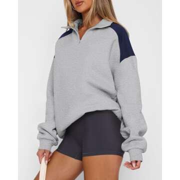 BTFBM Quarter Zip Sweatshirts Women Fall Fashion Activewear
