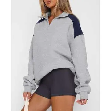 BTFBM Quarter Zip Sweatshirts Women Fall Fashion Activewear