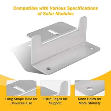 BougeRV 8 Units Solar Panel Mounting z Bracket, Supporting for RV, Roof, Boat, Off Grid, 2 Set of 4 Units