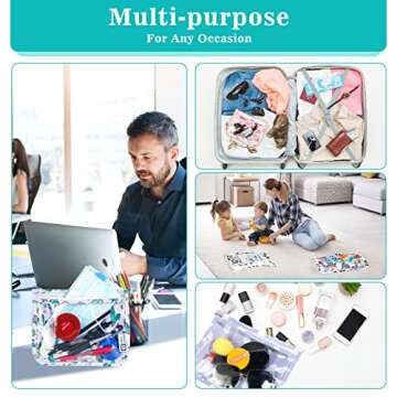 HIONXMGA TSA Approved Toiletry Bag,Set of 3 Clear Travel Toiletry Bags Quart Size Zipper Travel Pouch,Waterproof Travel Makeup Cosmetic Bag for Women Men Toiletries Carry on Airport,Wave