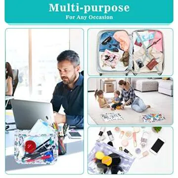 HIONXMGA TSA Approved Toiletry Bag,Set of 3 Clear Travel Toiletry Bags Quart Size Zipper Travel Pouch,Waterproof Travel Makeup Cosmetic Bag for Women Men Toiletries Carry on Airport,Wave