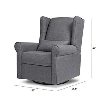 DaVinci Hayden Recliner and Swivel Glider in Shadow Grey, Greenguard Gold & CertiPUR-US Certified