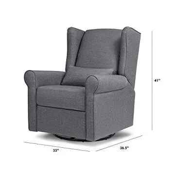 DaVinci Hayden Recliner and Swivel Glider in Shadow Grey, Greenguard Gold & CertiPUR-US Certified