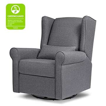DaVinci Hayden Recliner and Swivel Glider in Shadow Grey, Greenguard Gold & CertiPUR-US Certified