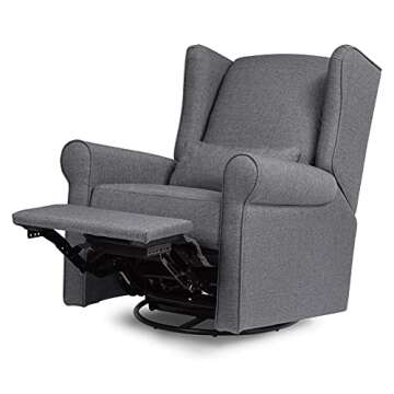 DaVinci Hayden Recliner and Swivel Glider in Shadow Grey, Greenguard Gold & CertiPUR-US Certified