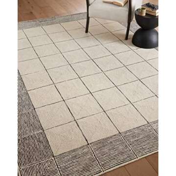 Loloi Chris Loves Julia x Francis Collection FRA-02 Cream/Black 2'-0" x 5'-0" Accent Rug