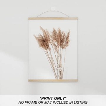 Boho Pampas Grass Wall Art Set of 4 for Home Decor