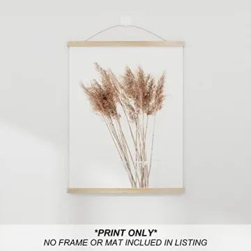 Boho Pampas Grass Wall Art Set of 4 for Home Decor