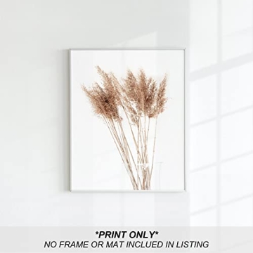 Boho Pampas Grass Wall Art Set of 4 for Home Decor