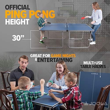 JOOLA Midsize Compact Table Tennis Table for Smaller Spaces