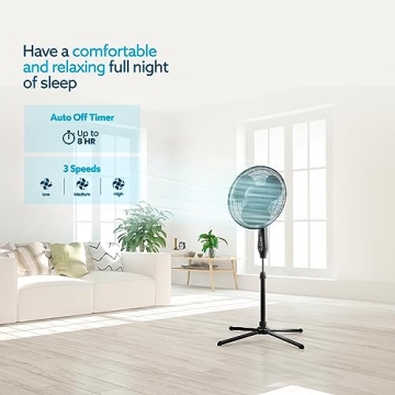 NEXAIR 16 Inch Oscillating Stand Fan for Comfort