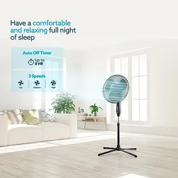 NEXAIR 16 Inch Oscillating Stand Fan for Comfort