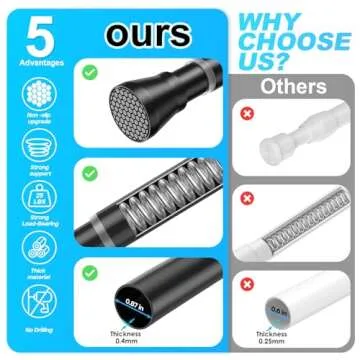 SISELBA Adjustable Tension Curtain Rod No Drill Rust-Resistant