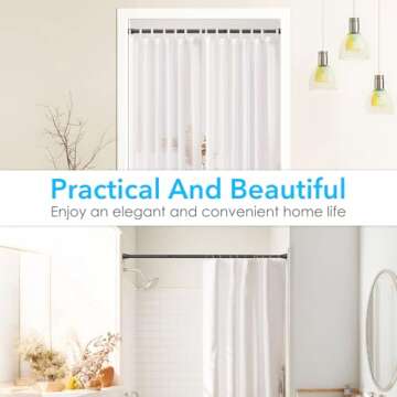 SISELBA Adjustable Tension Curtain Rod No Drill Rust-Resistant