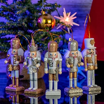 Ornativity Nutcracker Christmas Hanging Ornaments Set – 5 Pieces