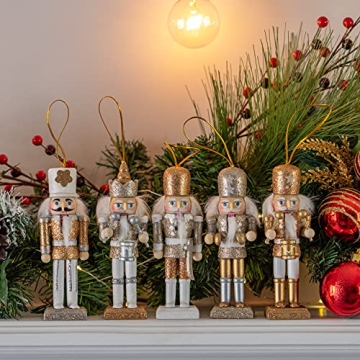 Ornativity Nutcracker Christmas Hanging Ornaments Set – 5 Pieces